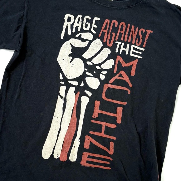 Rage Against The Machine Band Tee Black Fist Graphic T-Shirt Size Medium - Picture 2 of 6
